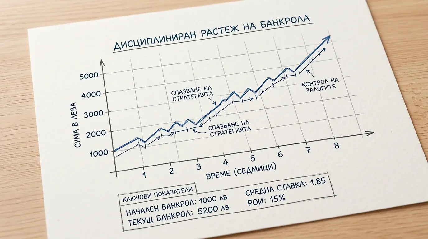 Ръст на банкрол при дисциплинирана залагателна стратегия
