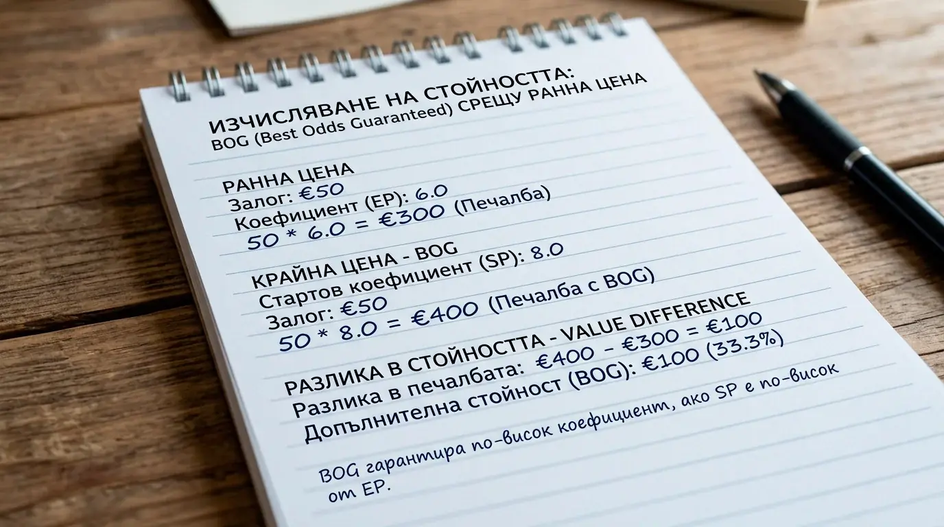 Изчисление на стойност при BOG и Early Price залог