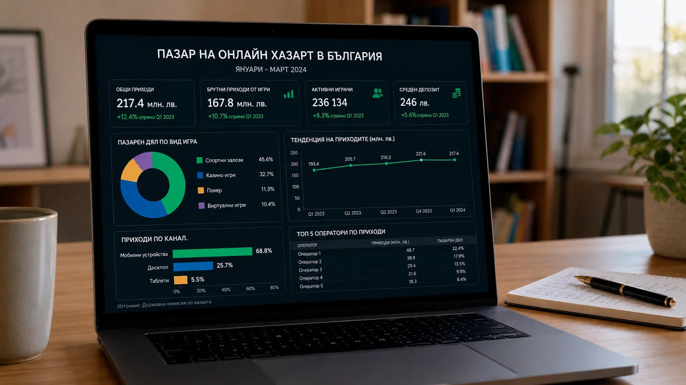 Онлайн хазартен пазар в България — 820 млн. USD пазарен размер 2025