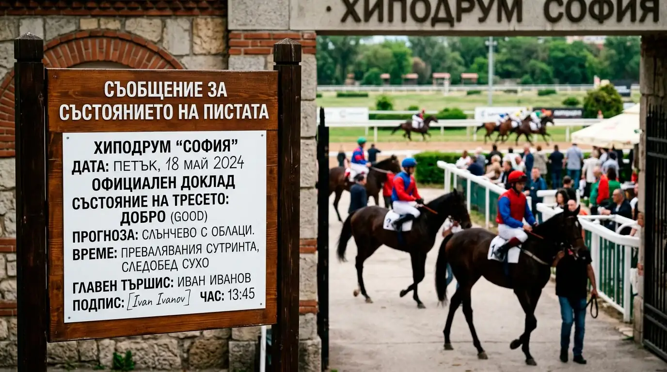 Going доклад от хиподрум преди конно надбягване