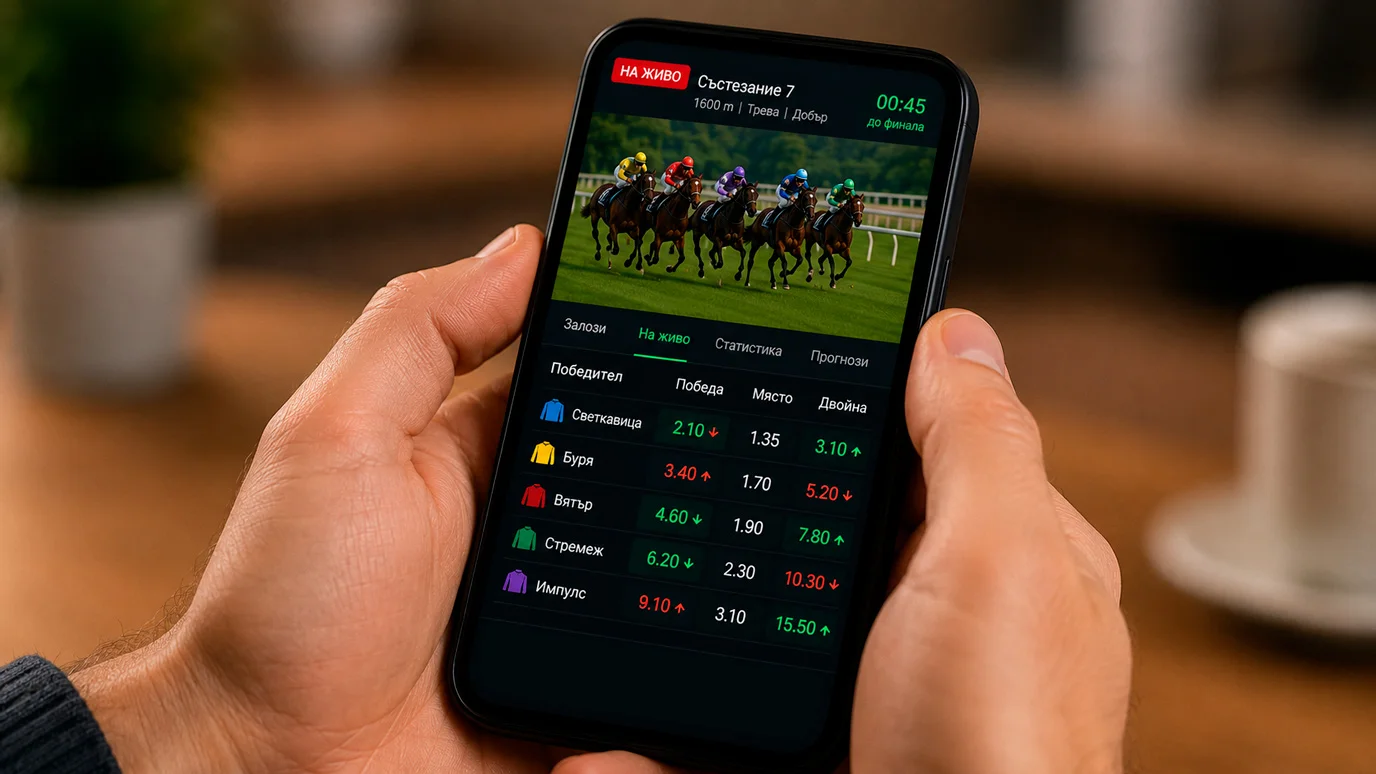 In-play залагане при конни надбягвания — live коефициенти в реално време