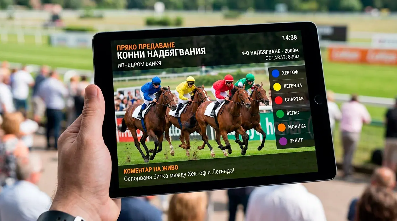 Live streaming на конно надбягване на мобилно устройство